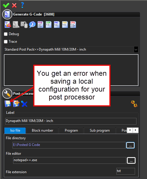 TopSolid User Post Processor settings