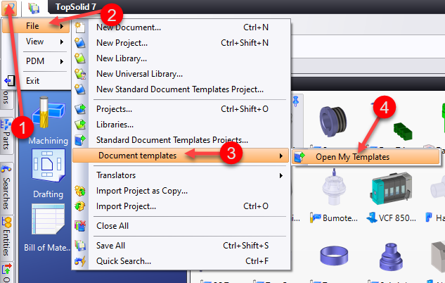 Creating a machine document template